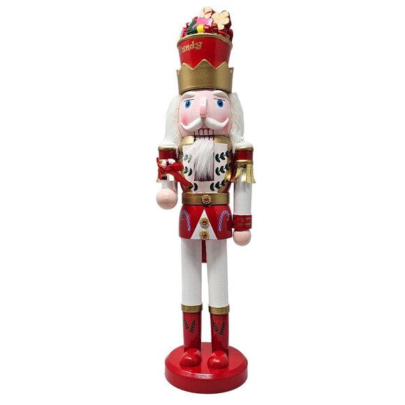 Red Peppermint Candy Solider Christmas 15" Nutcracker - Holiday Gift - Picture 5 of 5
